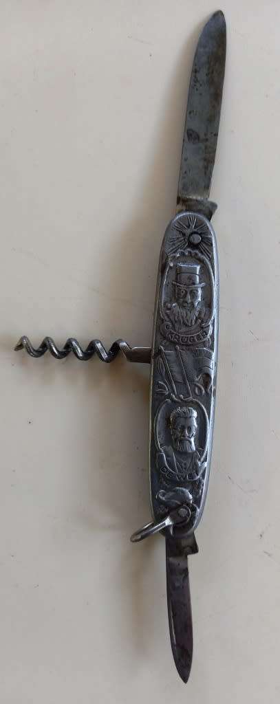 Antique Silver Pres. Paul Kruger and Christian de Wet Anglo Boer War Pocket Knife made by PANDA no 2