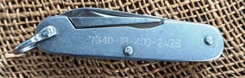 Vilco Old South Africa Defence Force military issue pocket knife, NATO stock # 7340-18-400-2426,