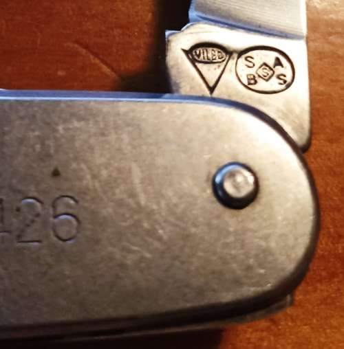 Vilco Old South Africa Defence Force military issue pocket knife, NATO stock # 7340-18-400-2426,