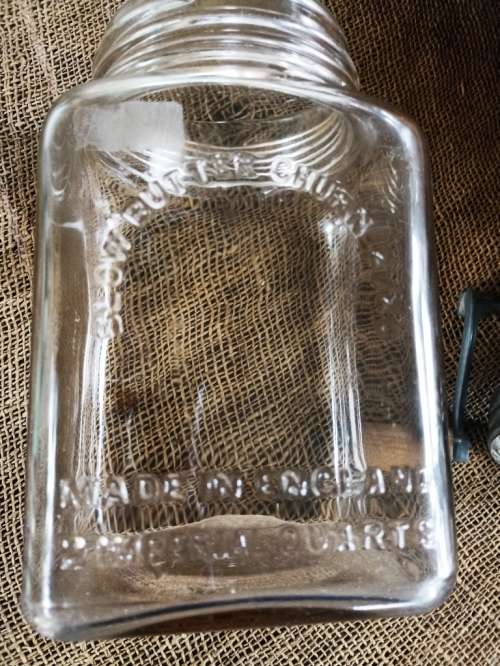 Vintage blow Butter Churn with original marked Blow Glass bottle-working-H 36 cm-read description