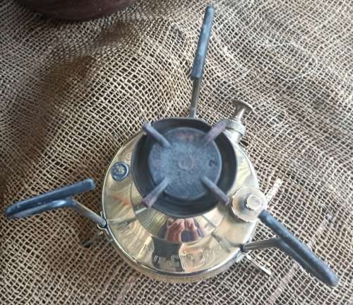 Vintage 1950`s small Optimus 96 - Made in Sweden brass camping Primus-fold in feet