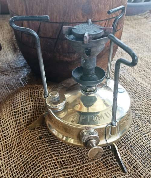 Vintage 1950`s small Optimus 96 - Made in Sweden brass camping Primus-fold in feet