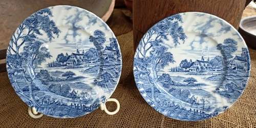 Beautiful vintage Ridgway Staffordshire England `Meadowsweet` hand engraved small plates