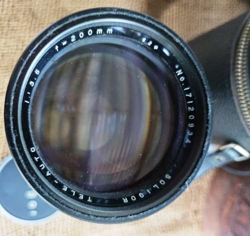 Pentax Spotmatic SP-F 35mm Camera SMC Takumar 1:2.8/55 Lens +Soligor Tele-Auto 1: 3.5 F 200mm Lens