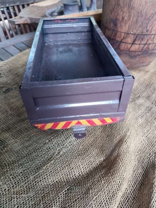 Vintage Red `Strike` Metal Fiat Tractor and Wagon