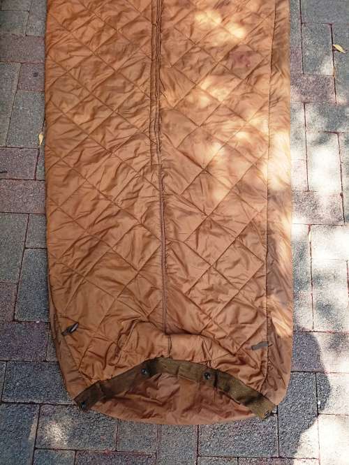 Big Old SADF military sleeping bag in good condition with head cover and carry bag