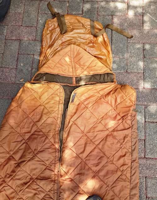 Big Old SADF military sleeping bag in good condition with head cover and carry bag