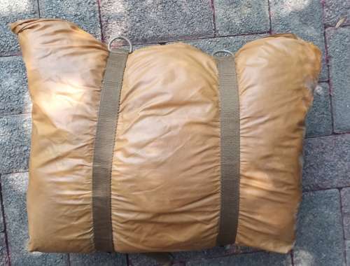 Big Old SADF military sleeping bag in good condition with head cover and carry bag