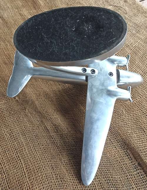 Big Vintage Chrome Metal Airoplane Desk Model Art Deco base-H 23 cm, L 28 cm and w 40 cm