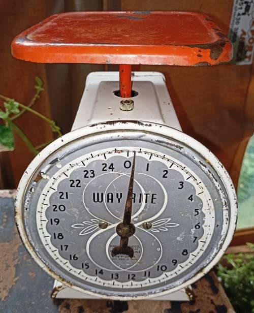 Rare vintage Way Rite 25Lb by ounces HouseScale-Hanson scale Co Chicargo USA-working order H 23 cm