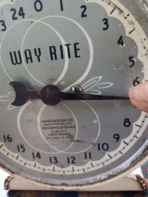 Rare vintage Way Rite 25Lb by ounces HouseScale-Hanson scale Co Chicargo USA-working order H 23 cm