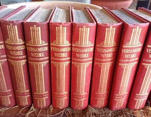 15 Copies of `CJ Langenhoven-Versamelde Werke` Vol I - XVI (Vol XV-missing-the 16th one)