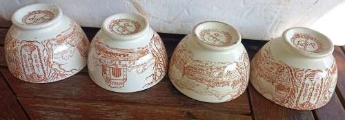 4 x Voortrekker Herdenkings bakkies Groot trek 1838-1938-2 sold-only 2 available -H7 cm TW 11 cm