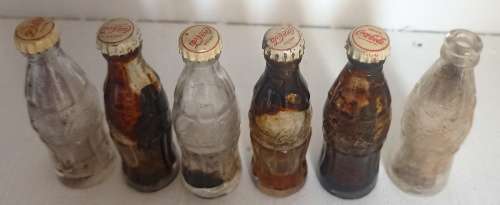 6 Vintage Coca Cola Minatare Bottles