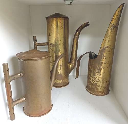 Set of 3 unique ornamental pieces made by solders on border during border war 1970`s (cannon shells)