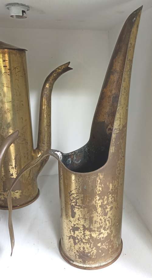 Set of 3 unique ornamental pieces made by solders on border during border war 1970`s (cannon shells)