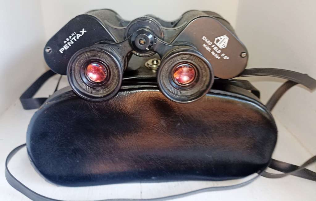 Vintage Good Quality ASAHI Model 554 PENTAX 10 x 50 Field 5.5 Binoculars in leather carry case