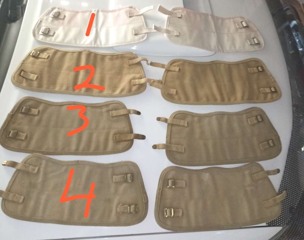 3 pairs of Old Army Canvas Puttees/Anklets- Buy per pair to take one or more-Pair no 1 is sold