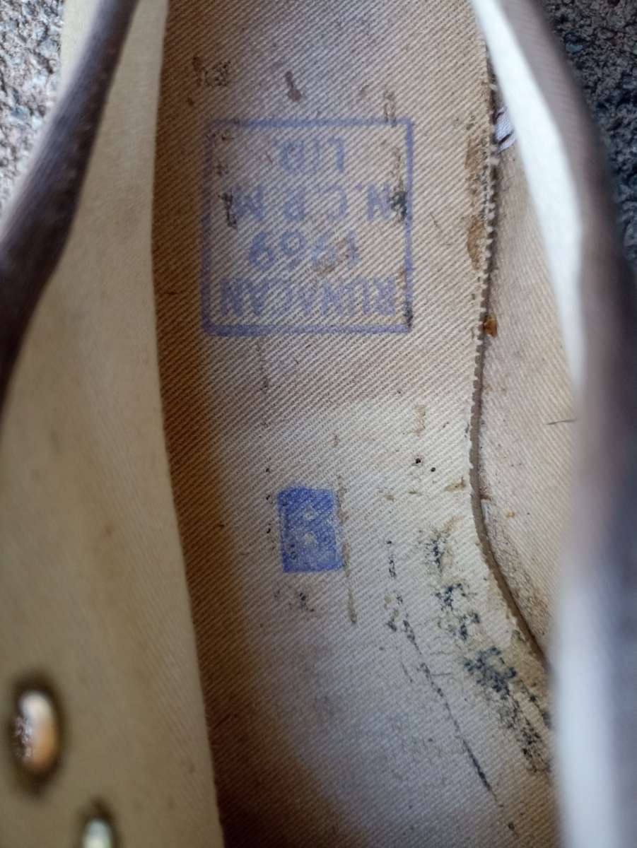 SADF Army no 9 Tekkies-never used-Stamped Runacan N.C.P.M. Ltd 1969