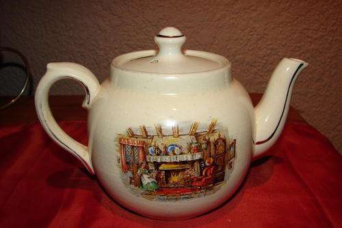 Beautiful Price Bros Kettle "An English Fireside" Scene