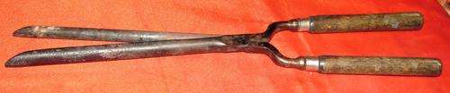 Antique hair Curl Iron with wooden handle-Lenght 31cm