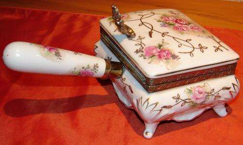 Beautiful Porcelain Server with Handle-Hand painted - Good/no chips/cracks