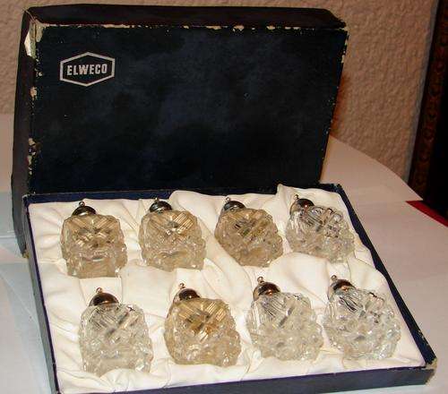 Beautiful Elweco Set of 8 Salt & Pepper glass pots-No cracks-in original box