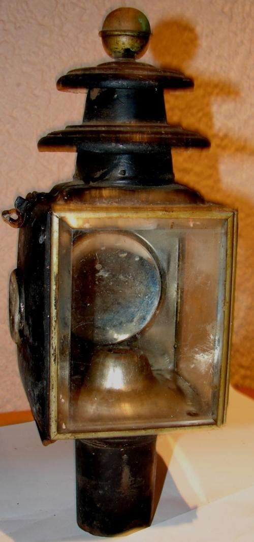 Antique Carriage/Coach Candle lantern no 1 -Lenght 30cm Dia. 11cm x 11cm x11cm