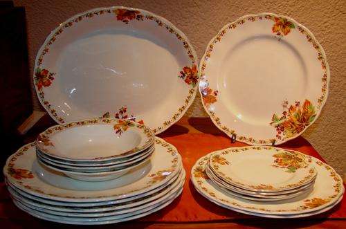 18 Piece Creampetal Autum Pride Grindley Dinner set