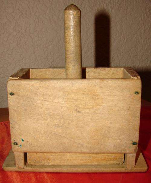 Antique Wooden Butter mould with press