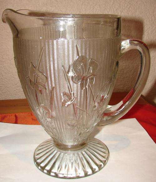 Big Vintage Depression Glass Pitcher no2 - H 23cm-No chips/cracks