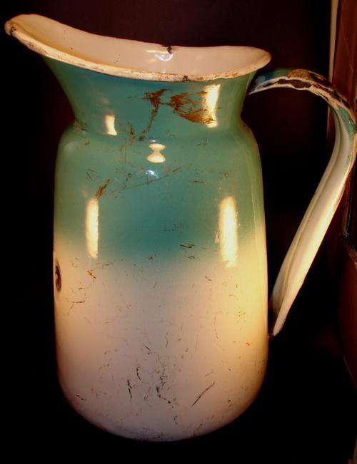 Big  Enamel Water Jug/Pitcher - Height 30cm, Dia bottom 18cm