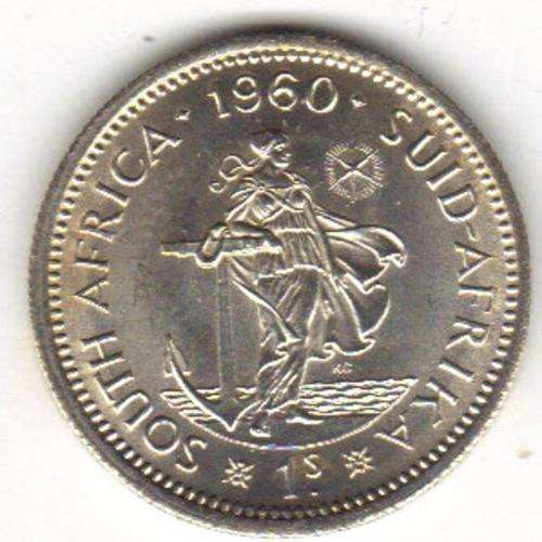 THE RARE1960 UNC/PROOF SHILLING SOUTH AFRICA UNION