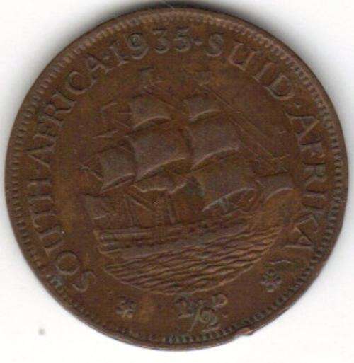 1935 SOUTH AFRICA UNION HALF PENNY  !!LOOK !!!