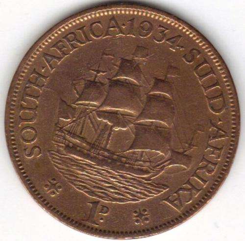 1934 SOUTH AFRICA UNION PENNY !!! LOOK !!!