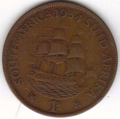1934 SOUTH AFRICA UNION PENNY !!! LOOK !!!