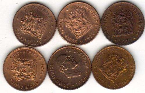 10X DIFFERENT DATES HALF CENT PLUS CENT RARE COINS RSA!!