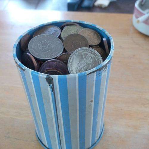 Tin full of  MIXED  COINS !!!!!