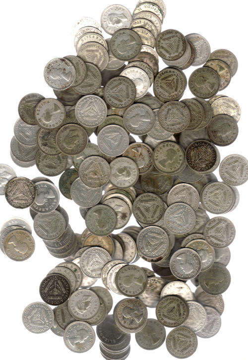MASSIVE LOAD OF NICE SILVER SA UNION 3P (TICKEY) COINS !!!!