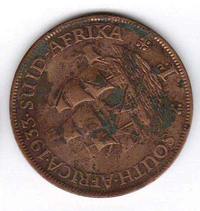 THE 1933 SOUTH AFRICA VERY RARE PENNY