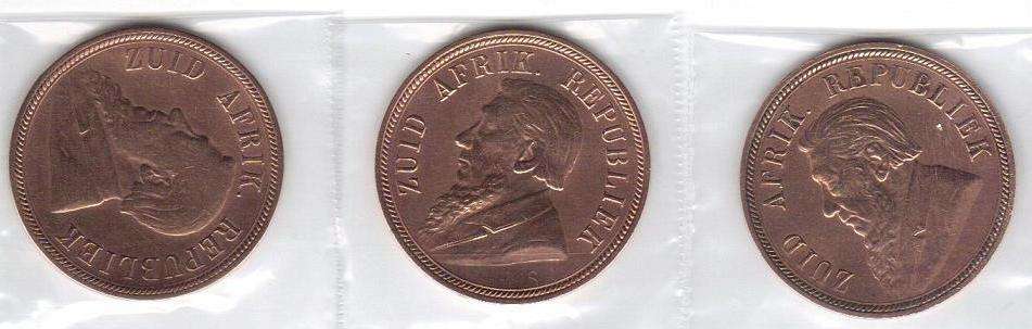 3 X VERY HIGH GRADE !!  1898  ZAR PENNIES !!!!!