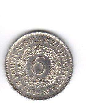 1924 SOUTH AFRICA UNION SILVER 6PENCE VERY RARE INDEED!!!