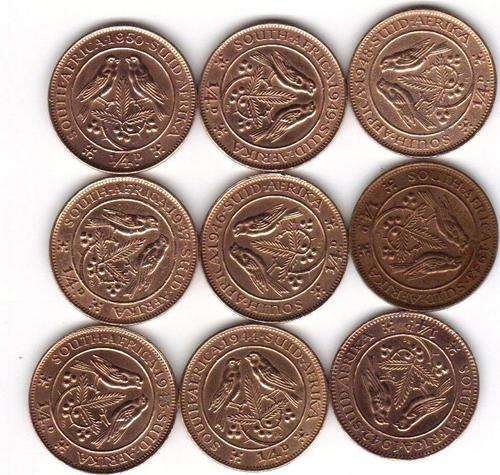 1942 TO 1950 SOUTH AFRICA UNION FARTHINGS COLLECTORS INDEED!!!