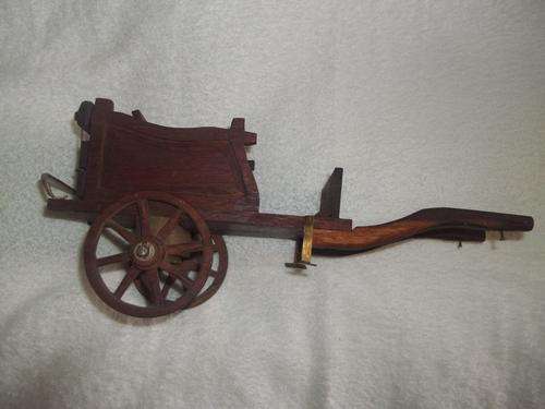 Very nice old handmade wooden horse drawn cart - L 350 mm