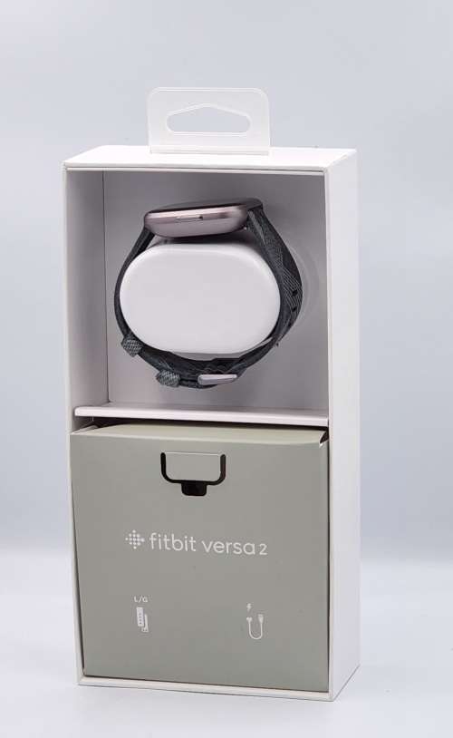 Fitbit versa 2 smart watch grey woven with additional creative skull strap free
