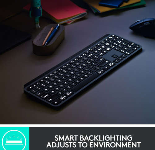 LOGITECH MX KEYS PLUS ADVANCED WIRELESS ILLUMINATED KEYBOARD-open box-new