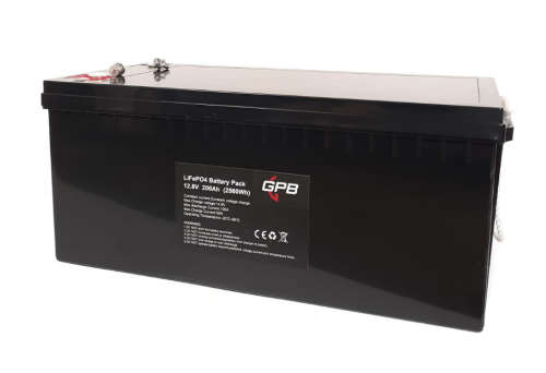 GPB 12.8V 200Ah, 2560wh Lithium Iron Phosphate Battery