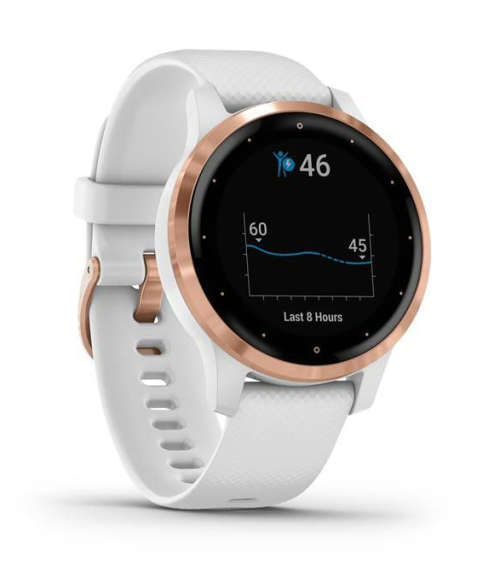 Garmin Vivoactive 4S Smartwatch (40mm) - White with Rose-Gold Hardware