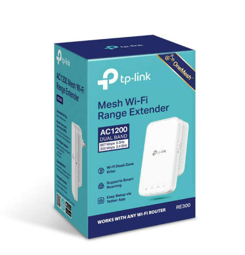 Tp-Link RE300 AC1200 Wireless Range Extender Wall Plug - One Mesh