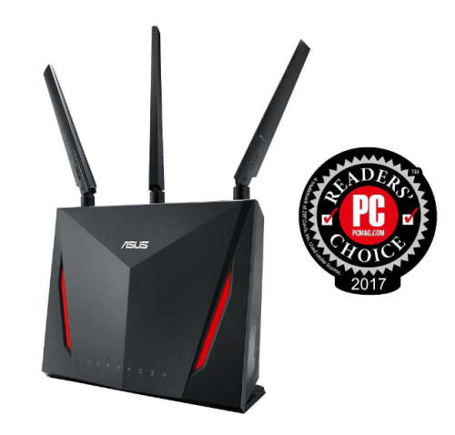 ASUS RT-AC86U AC2900 Dual-Band Wi-Fi Gigabit Fibre-Ready Gaming Router, PS5 Compatible